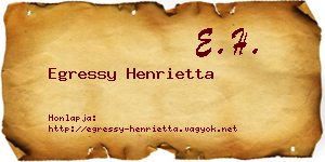 Egressy Henrietta névjegykártya
